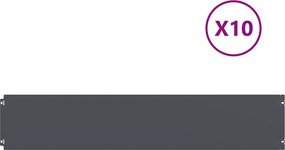 vidaXL Περιφράξεις γκαζόν 10 τεμάχια Ανθρακί από χάλυβα ψυχρής έλασης