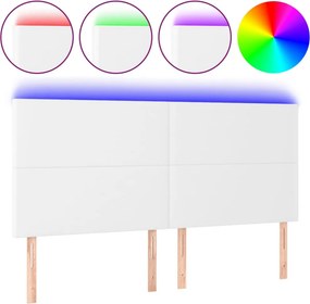 vidaXL Κεφαλάρι Κρεβατιού LED Λευκό 180x5x118/128 εκ
