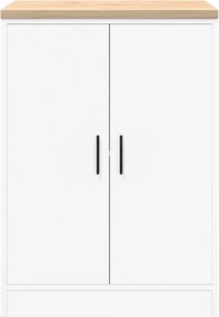 vidaXL ντουλάπι αποθήκευσης γκαράζ Λευκό 60x51x85 εκ μασίφ ξύλο πεύκο