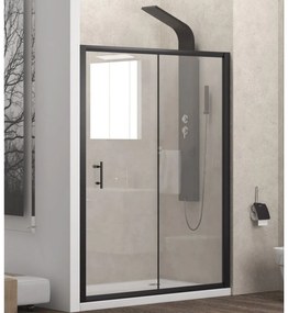 Karag Flora 500 Καμπίνα Ντουζιέρας με Συρόμενη Πόρτα Clear Glass Black