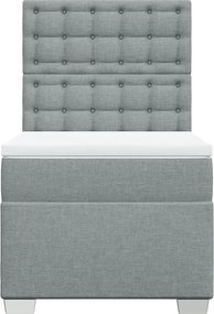 vidaXL Κρεβάτι Boxspring με Στρώμα Ανοιχτό Γκρι 80x200 εκ. Υφασμάτινο