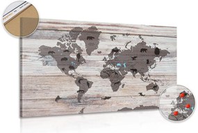 Εικόνα σε χάρτη από φελλό σε ξύλινο φόντο - 90x60  wooden