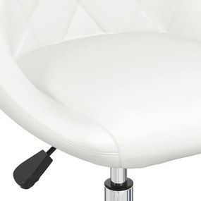 vidaXL Καρέκλες Τραπεζαρίας Περιστρεφόμενες 6 τεμ. Λευκές Δερματίνη