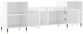 vidaXL Έπιπλο Τηλεόρασης Γυαλ. Λευκό 160x35x55 εκ. Επεξεργασμένο Ξύλο