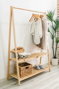 Stewehome Κρεμάστρα ρούχων με δύο ράφια και πόδια Καφέ 109x38x148 cm