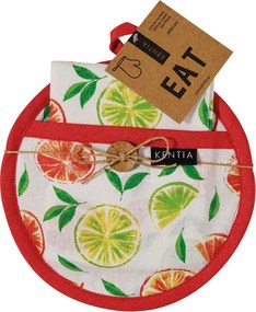 Ποτηρόπανο + Πιάστρα Κουζίνας (Σετ 2τμχ) Kentia Loft Pot 253
