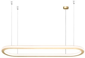 Φωτιστικό Οροφής Κρεμαστό 01370 80W LED 3000K 6400Lm 90x25x2,5cm Gold Luma