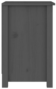 vidaXL Κομοδίνα 2 τεμ. Γκρι 40x35x55 εκ. από Μασίφ Ξύλο Πεύκου