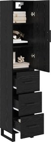 vidaXL Highboard Μαύρη Οξυά 34,5 x 34 x 180 εκ. Επεξεργασμένο ξύλο