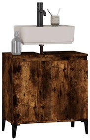 vidaXL Ντουλάπι Νιπτήρα Καπνιστή Δρυς 58x33x60 εκ. Επεξεργ. Ξύλο