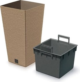 Γλάστρα - κασπώ FURU καφέ Y55x29,5x29,5εκ.