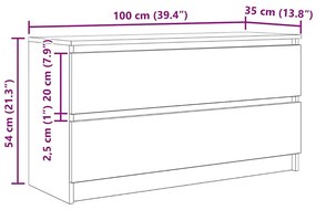 Έπιπλο Τηλεόρασης Γκρι Σκυροδέματος 100x35x54 εκ. Επεξ. Ξύλο - Γκρι