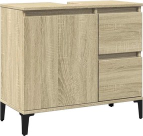 vidaXL Ντουλάπι Μπάνιου Sonoma Δρυς 65x33x60 εκ. Επεξεργασμένο Ξύλο