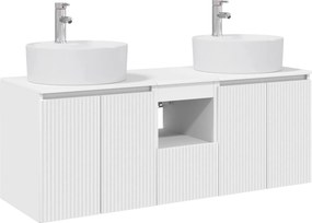 vidaXL Σετ Ντουλαπιών Μπάνιου 3 τμχ. Λευκό 129 x 44,5 x 82 cm