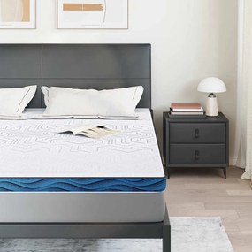 vidaXL Στρώματα Λευκό και μπλε 180 x 200 cm Αφρός μνήμης τζελ