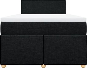 vidaXL Κρεβάτι Boxspring με Στρώμα Μαύρο 120x200 εκ. Υφασμάτινο