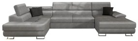 Γωνιακός Καναπές Comfivo 190, Λειτουργία ύπνου, Αποθηκευτικός χώρος, 345x202x71cm, 192 kg, Πόδια: Μέταλλο, Πλαστική ύλη | Epipla1.gr