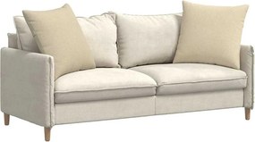 vidaXL Μαξιλάρι Καναπέ 2 pcs Κρεμ 80 x 80 cm ύφασμα