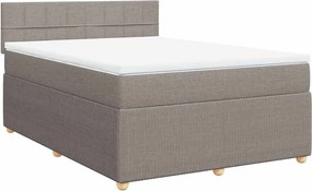 vidaXL Κρεβάτι Boxspring με Στρώμα Taupe 160x200 εκ. Υφασμάτινο