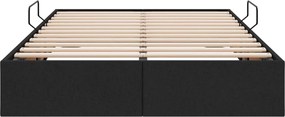 vidaXL Κρεβάτι Οθωμανικού Τύπου Μαύρο 120 x 200 cm ύφασμα