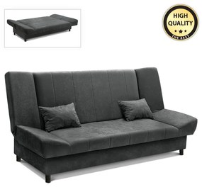 Kαναπές - κρεβάτι Tiko Plus Megapap τριθέσιος με αποθηκευτικό χώρο και ύφασμα σε σκούρο γκρι 200x90x96εκ. - 0096461