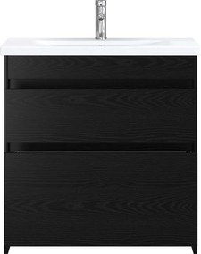 vidaXL Σετ Επίπλων Μπάνιου Μαύρη Δρυς 81 x 40 x 84,5 εκ
