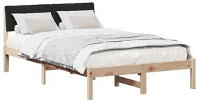 vidaXL Σκελετός Κρεβατιού με κεφαλάρι Καφέ και μαύρο 120 x 190 cm