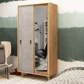 Διφυλλη Ντουλαπα Συρομενη Δρυς RANA 60x100x190