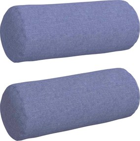 vidaXL Μαξιλάρια Στήριγμα 2 pcs Μπλε τζην Ø 15 x 40 εκ ύφασμα