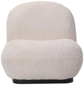 Πολυθρόνα Rosalie μπουκλέ ύφασμα σε μπεζ απόχρωση με μαύρη βάση 85x82x77εκ 85x82x77 εκ.