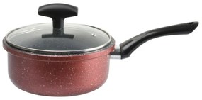 Κατσαρόλα με καπάκι Rosberg R51321G16, 16 cm, 1.6 l, Μαρμάρινο φινίρισμα, Επαγωγή, Μπορντώ μελανζέ