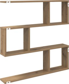 vidaXL Ράφι Τοίχου Artisan Δρυς 80 x 12 x 79,5 εκ Επεξεργασμένο Ξύλο