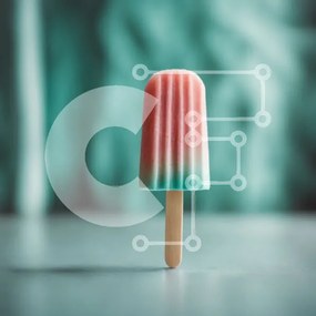 Σετ των 2 Intra Συλλεκτικό Ξύλινο Παζλ Plywood  4mm - Πολύχρωμο Popsicle σε αφηρημένο φόντο Σε Ξύλινο Κουτί - Διαστάσεις: 10x10 cm – 25 κομμάτια