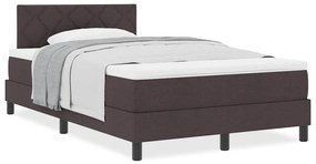 vidaXL Κρεβάτι box spring με στρώμα Σκούρο Καφέ 120 x 200 cm ύφασμα