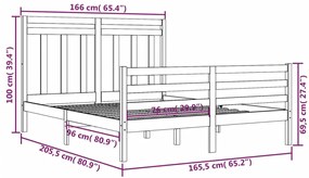 vidaXL Πλαίσιο Κρεβατιού 160 x 200 εκ. από Μασίφ Ξύλο