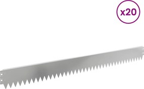 vidaXL Περίγραμμα γκαζόν 20 τμχ. 103 x 10 εκ Γαλβανισμένος Χάλυβας