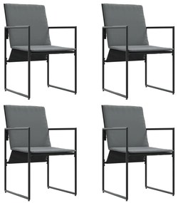 vidaXL Σετ Εξωτερικής Τραπεζαρίας 6 Τεμαχίων με Μαξιλάρια από Χάλυβα και Textilene