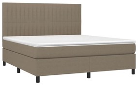 vidaXL Κρεβάτι Boxspring με Στρώμα Taupe 160x200 εκ. Υφασμάτινο