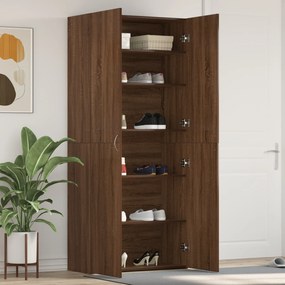 vidaXL Ντουλάπα Παπουτσιών Καφέ Δρυς 80x35,5x180 εκ. Κατασκευασμένο ξύλο