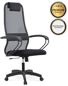 0077692 Καρέκλα γραφείου Prince Megapap με ύφασμα Mesh χρώμα γκρι - μαύρο 66,5x70x123/133εκ. Mesh ύφασμα/Μέταλλο/Πολυκαρμπονικό/Δέρμα, 1 Τεμάχιο