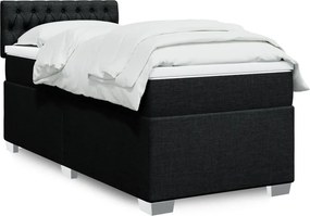 vidaXL Κρεβάτι Boxspring με Στρώμα Μαύρο 100 x 200 εκ. Υφασμάτινο