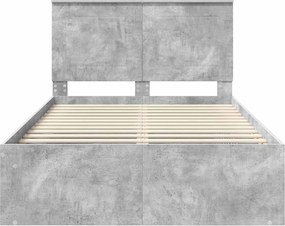 vidaXL Σκελετός Κρεβατιού Γκρι τσιμέντου 120 x 190 cm