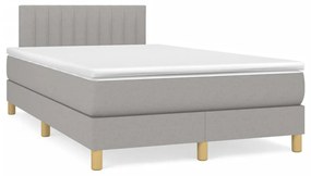 vidaXL Κρεβάτι Boxspring με Στρώμα &amp; LED Αν.Γκρι 120x190εκ. Υφασμάτινο