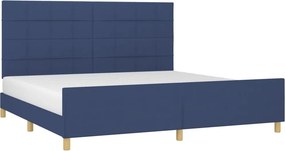 vidaXL Σκελετός Κρεβατιού Χωρίς Στρώμα Μπλε 200x200 εκ.Υφασμάτινο