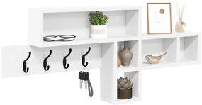 vidaXL Τοίχου Κρεμάστρα Λευκό 100 x 12 x 43.5 εκ Επεξεργασμένο ξύλο