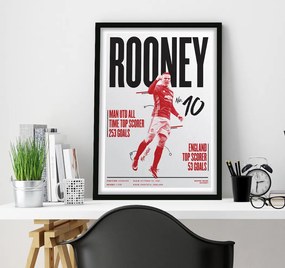 Πόστερ &amp; Κάδρο Wayne Rooney SC012 40x50cm Μαύρο Ξύλινο Κάδρο (με πόστερ)