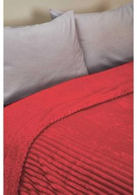 Κουβέρτα Fleece Υπέρδιπλη Με Γουνάκι (220x240) Whitegg KB132 Κόκκινο