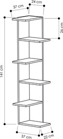 Βιβλιοθήκη Λευκό SASO 37x24x141