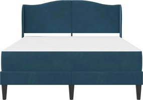 vidaXL Σκελετός κρεβατιού με στρώμα Μπλε 120 x 190 cm Βελούδο