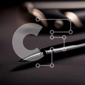 Intra Συλλεκτικό Ξύλινο Παζλ Plywood  4mm - Μινιμαλιστική εικόνα ενός μαύρου στυλό σε σκούρο φόντο Σε Ξύλινο Κουτί - Διαστάσεις: 10x10 cm – 25 κομμάτια